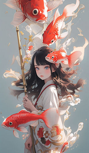 人工智能AI绘画作品美少女